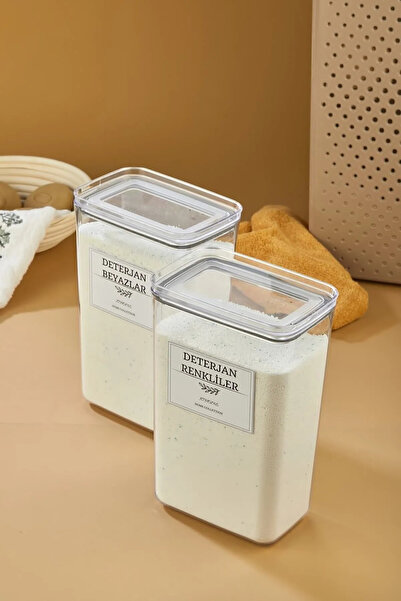 FBZhome Deterjan Kutusu/vakum Kapaklı Banyo Düzenleyici Saklama Kutusu (RENKLİLER)-(BEYAZLAR)(2900ML)2.9lt