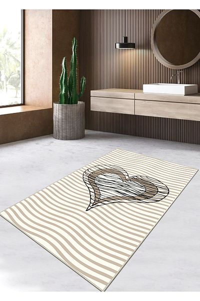 Ardizayn Μοκέτα μπάνιου 70x120 cm Βαμβακερή Βάση Καρδιά