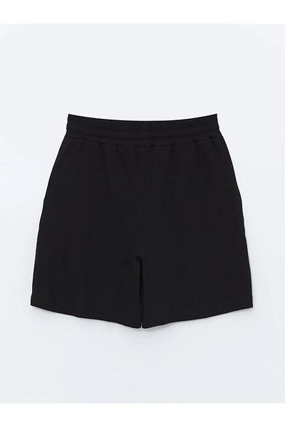 LC Waikiki LCW Vision – Neue schwarze Damen-Shorts, gerade, elastische Taille
