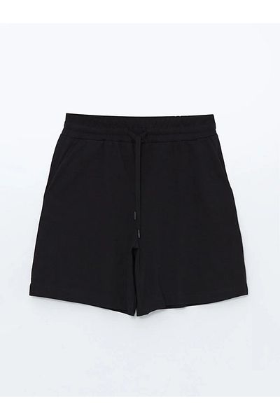 LC Waikiki LCW Vision – Neue schwarze Damen-Shorts, gerade, elastische Taille