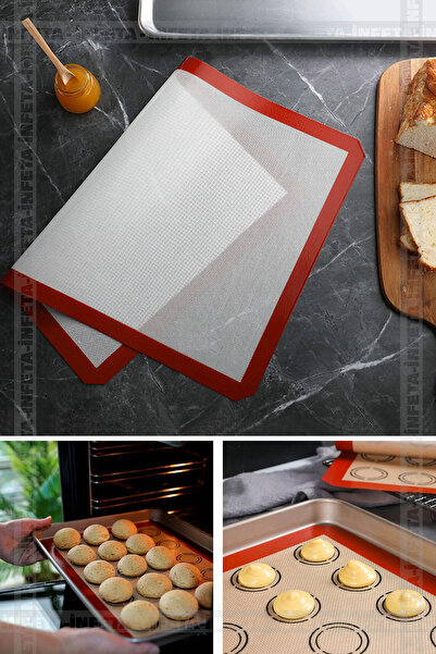 İnfeta 30x40 Silicone Baking Mat - Bakable and Oil Dough Rolling Mat