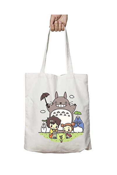 ART HEDİYE Totoro Anime - Two Sides Lasting and Washable Shoulder Tote Bag