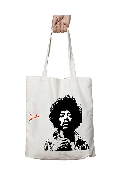 ART HEDİYE حقيبة مدرسية وشاطئية قابلة للغسل من جيمي هندريكس - تفاصيل قماشية على الكتف، تدوم على الجانبين