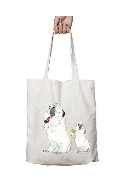 ART HEDİYE Pug Dog Drunk - Мийка, міцна сумка через плече, для пляжу та школи