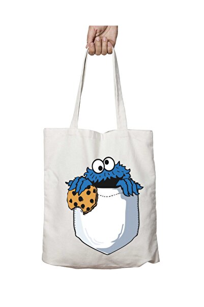 ART HEDİYE كوكي مونستر - كوكيز في الجيب، حقيبة كتف ثابتة على الجانبين وقابلة ...