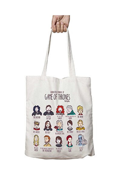 ART HEDİYE حقيبة كتف دائمة قابلة للغسل من Game Of Thrones، شخصيات على الوجهين
