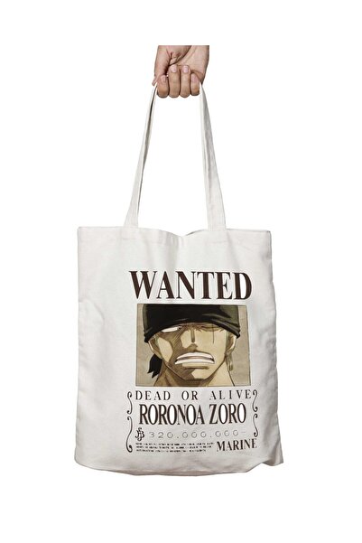 ART HEDİYE Roronoa Zoro - Wanted, Two Sided, Washable Shoulder Tote Bag