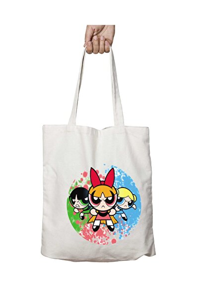ART HEDİYE Powerpuff Girls - Two Sides Lasting and Washable Shoulder Tote Bag