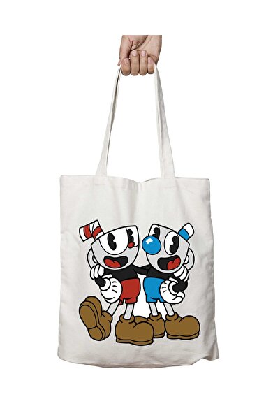 ART HEDİYE Cuphead Bendy and The Ink Machine - حقيبة كتف ثابتة وقابلة للغسل ع...