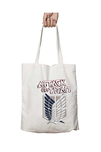 ART HEDİYE Attack on Titan M - Washable Shoulder Tote Bag, Permanent for Beach and School