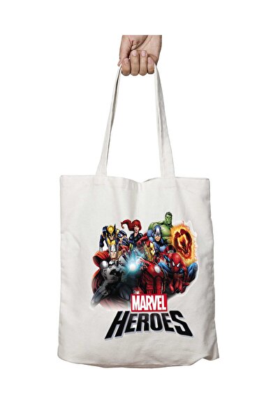 ART HEDİYE Marvel Heroes - Cool Two Sides Washable Shoulder Tote Bag for Scho...