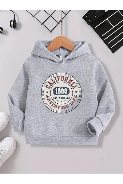 Baxia Imprimat California 1898 - Hanorac gri pentru copii cu glugă (sezon nou)