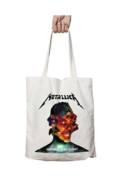 ART HEDİYE ميتاليكا هاردويرد - حقيبة كتف دائمة قابلة للغسل، للشاطئ والمدرسة