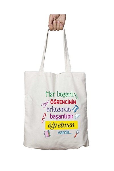 ART HEDİYE المعلم الناجح - حقيبة كتف دائمة قابلة للغسل، للشاطئ والمدرسة