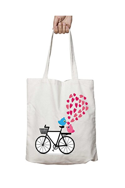 ART HEDİYE قلب دراجة قابل للغسل - يدوم الجانبين، حقيبة كتف للمدرسة والشاطئ