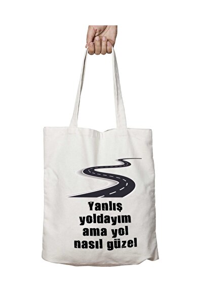 ART HEDİYE جميلة أنا على الطريق الخاطئ - ولكن كيف، حقيبة كتف ثابتة على الجانب...