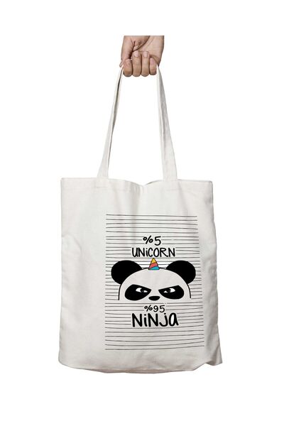 ART HEDİYE Panda Unicorn Ninja - حقيبة كتف تدوم طويلاً وقابلة للغسل على الجانبين