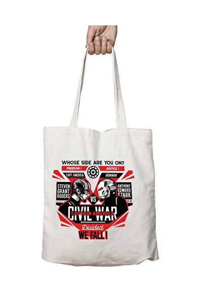 ART HEDİYE كابتن أمريكا ضد الرجل الحديدي الحرب المدنية - حقيبة كتف دائمة قابل...