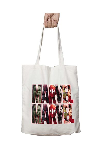 ART HEDİYE Marvel Two-written Hero Two Sides Washable Shoulder Cloth Bag - Su...