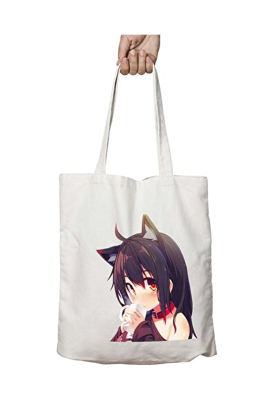 ART HEDİYE Catgirl Anime - Двостороння міцна та пральна сумка через плече