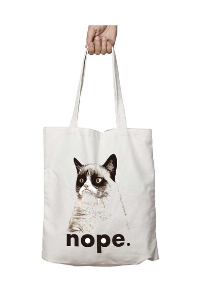 ART HEDİYE Mope Cat - Two Sides Lasting and Washable Shoulder Tote Bag