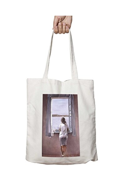 ART HEDİYE حقيبة كتف نسائية من سلفادور دالي منقوشة على الجانبين وقابلة للغسل