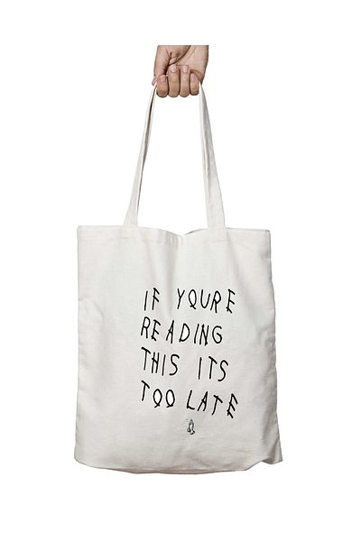 ART HEDİYE Drake Text - Washable Permanent Shoulder Tote Bag, for Beach and School