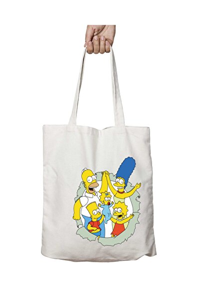 ART HEDİYE مركز سيمبسونز - حقيبة كتف تدوم طويلاً وقابلة للغسل على الجانبين