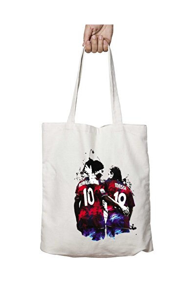 ART HEDİYE Роналдіньо Мессі Двосторонній - Миючий плечовий полотняний рюкзак