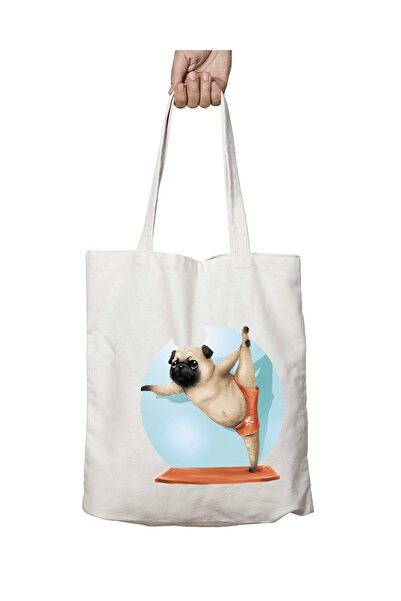 ART HEDİYE Pug Puppy French Bulldog Two Sides Lasting - Washable Shoulder Tote Bag