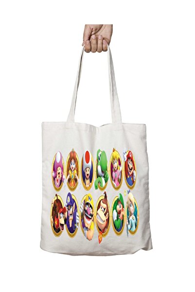 ART HEDİYE حقيبة ماريو بارتي ستار راش - حقيبة كتف ثابتة وقابلة للغسل على الجا...