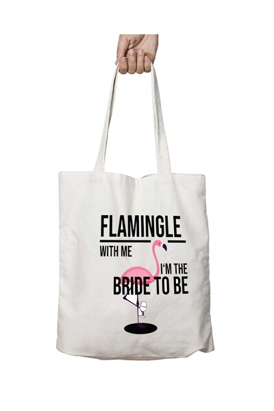 ART HEDİYE Flamingle With Me I'm The Bride - حقيبة كتف دائمة قابلة للغسل، منا...