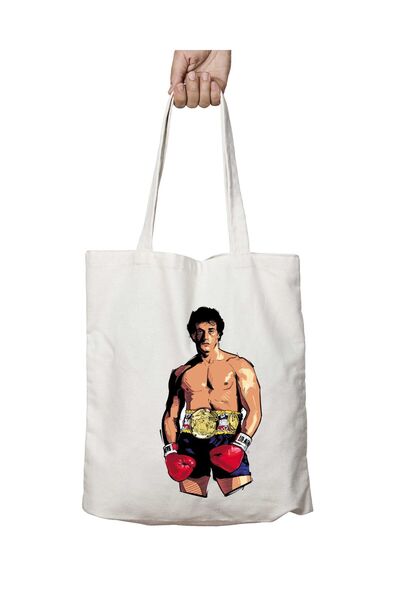 ART HEDİYE Rocky Balboa Boxing - Two Sides Lasting and Washable Shoulder Tote...