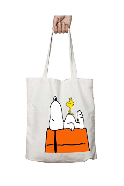 ART HEDİYE Snoopy Двосторонній постійний - пральний плечовий полотняний рюкзак