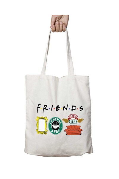 ART HEDİYE Friends Symbols - Washable Permanent Shoulder Tote Bag, for Beach ...