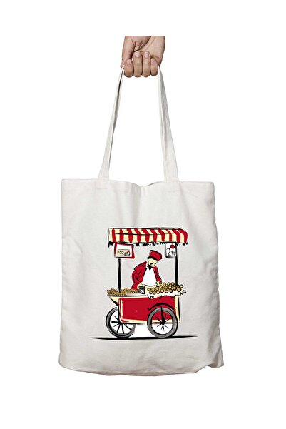 ART HEDİYE Продавець каштанів в Стамбулі - Двостороння, пральна сумка з плечо...