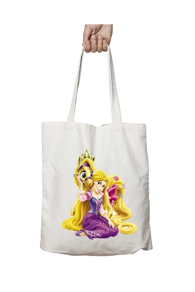 ART HEDİYE كوب رابونزيل - حقيبة كتف ثابتة وقابلة للغسل على الجانبين