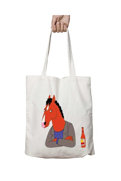 ART HEDİYE Bojack Horseman and Bottle - حقيبة كتف ثابتة وقابلة للغسل على الجا...