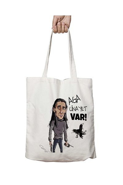 ART HEDİYE Behzat Ç - Aga Murder Var 2, δύο πλευρές που διαρκεί και πλένεται υφασμάτινη τσάντα ώμου