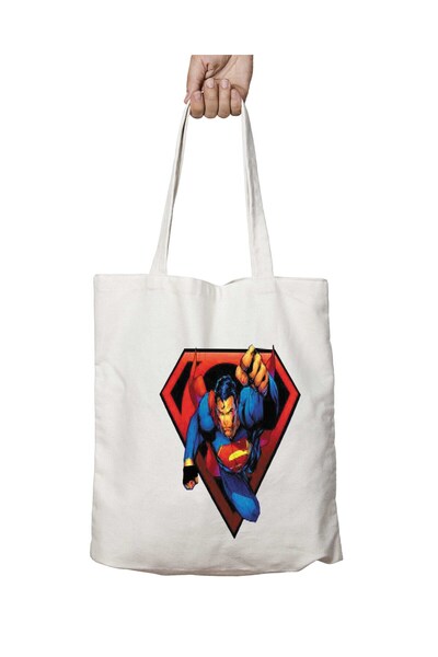 ART HEDİYE Σύμβολο Σούπερμαν, διπλής όψης, μόνιμη, πλενόμενη υφασμάτινη τσάντ...