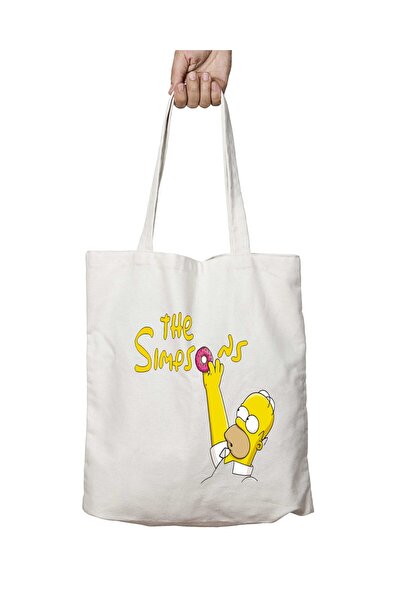 ART HEDİYE The Simpsons Donut - حقيبة كتف ثابتة وقابلة للغسل على الجانبين