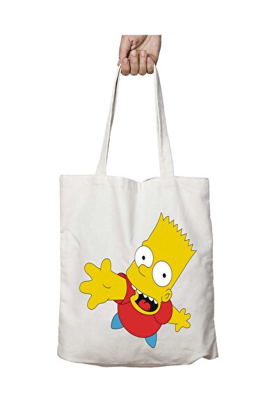 ART HEDİYE بارت سيمبسون هيي - حقيبة كتف ثابتة وقابلة للغسل على الجانبين