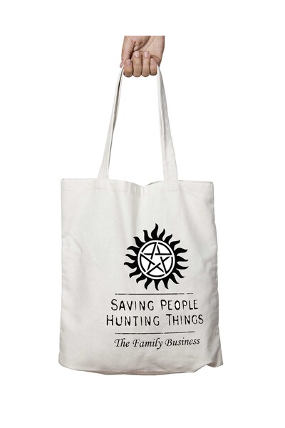 ART HEDİYE Supernatural - The Family Business - Geantă de umăr permanentă lavabilă, două fețe pentru plajă și școală