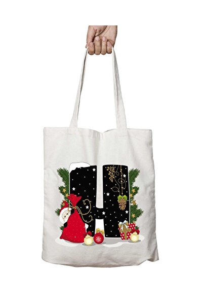 ART HEDİYE Рік Merry Christmas - Літера H Двостороння постійна пральна сумка ...