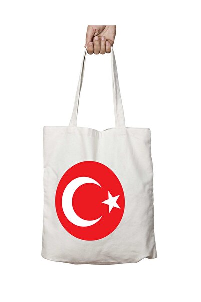 ART HEDİYE Our Turkish Flag - Two Sides Lasting and Washable Shoulder Tote Bag