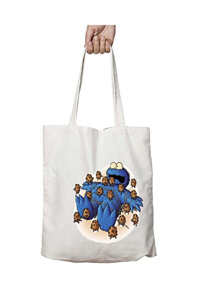 ART HEDİYE Gulliver Cookie Monster - حقيبة كتف تدوم طويلاً وقابلة للغسل على الجانبين