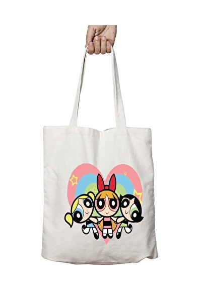 ART HEDİYE Powerpuff Girls Heart - Двостороння міцна та пральна сумка через п...