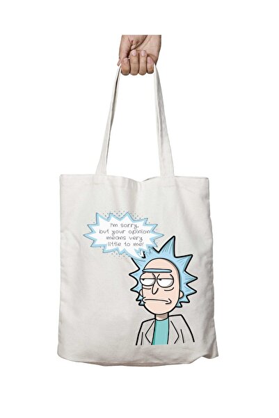 ART HEDİYE حقيبة كتف ريك إي مورتي ذات وجهين وقابلة للغسل - للمدرسة والشاطئ