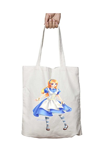 ART HEDİYE حقيبة كتف قابلة للغسل من Alice-PNG-Pic مع تنورة قماش للمدرسة والشاطئ