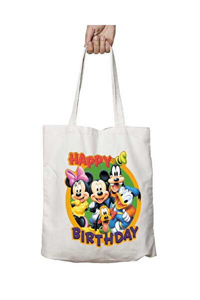 ART HEDİYE Χρόνια πολλά Μίκυ Μάους, διπλής όψης, ανθεκτική, πλενόμενη υφασμάτ...